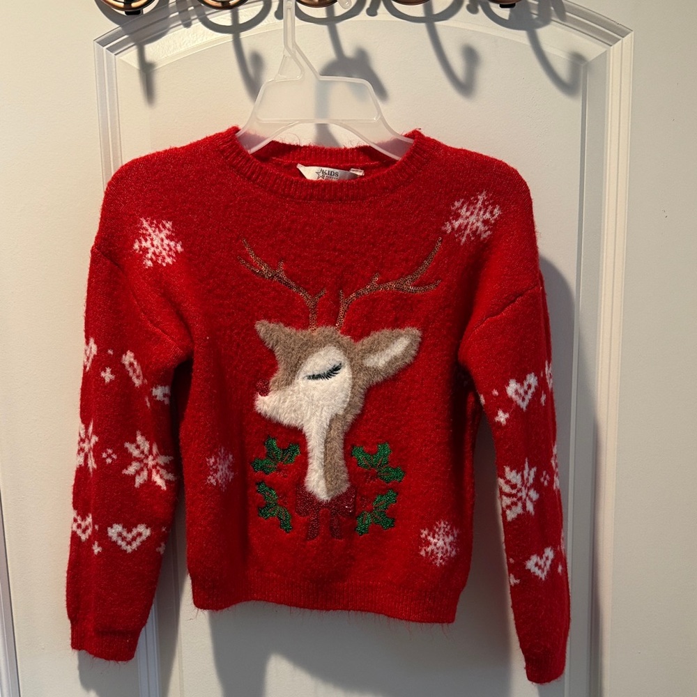 Kids Holiday Sweater w/ Reindeer Design – Perfect for Next Christmas